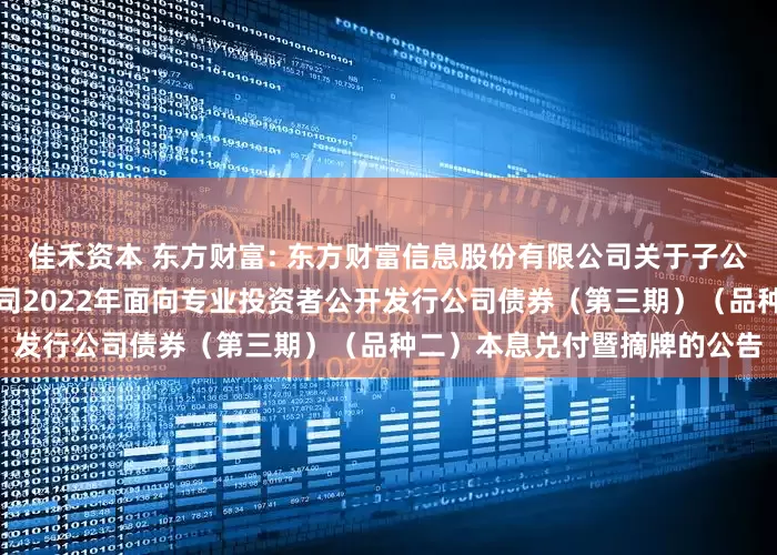 佳禾资本 东方财富: 东方财富信息股份有限公司关于子公司东方财富证券股份有限公司2022年面向专业投资者公开发行公司债券（第三期）（品种二）本息兑付暨摘牌的公告